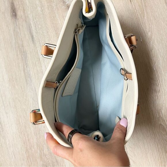 Vintage Coach Hamptons Floral Tote 7746 Printed Canvas and Vachetta 2002 - Picture 8 of 11